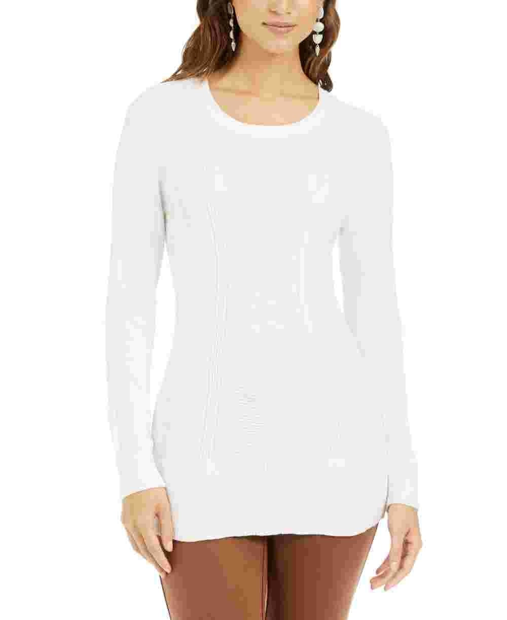 Suéter feminino de ponto misto Style &amp; Co, branco, tamanho grande