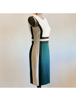 Vestido Calvin Klein Feminino Sem Mangas Acima do Joelho Bodycon Bege Multi Tamanho 20W