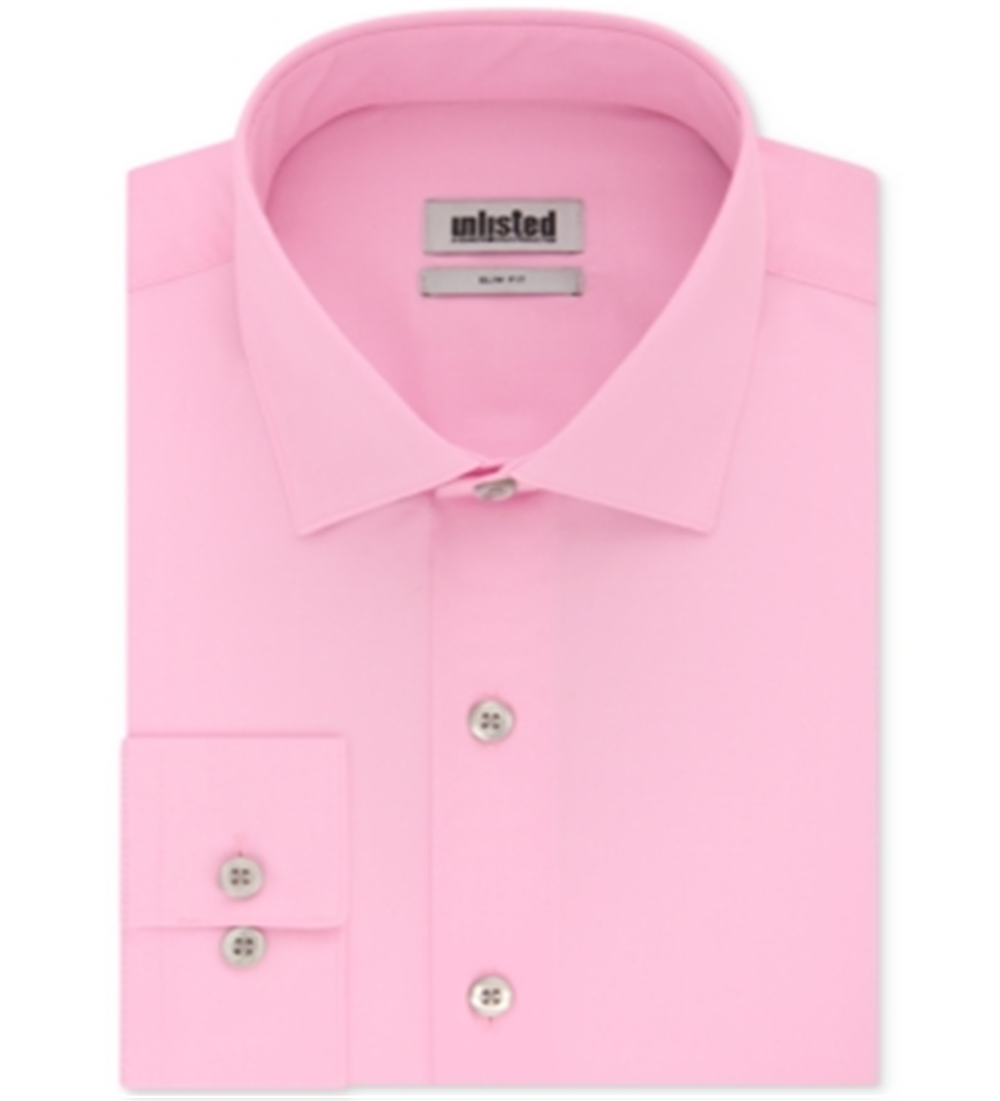Camisa social masculina Kenneth Cole Slim Fit lisa rosa tamanho -G 16-16/5