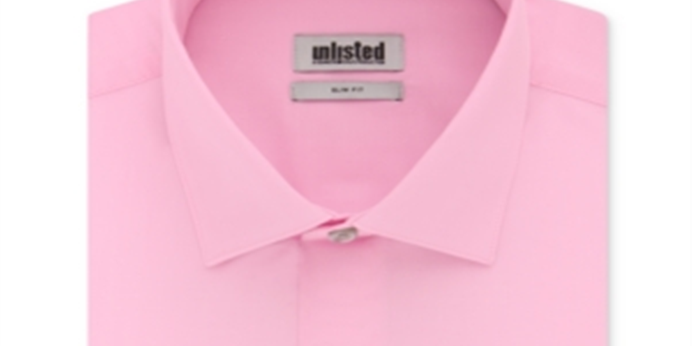 Camisa social masculina Kenneth Cole Slim Fit lisa rosa tamanho -G 16-16/5