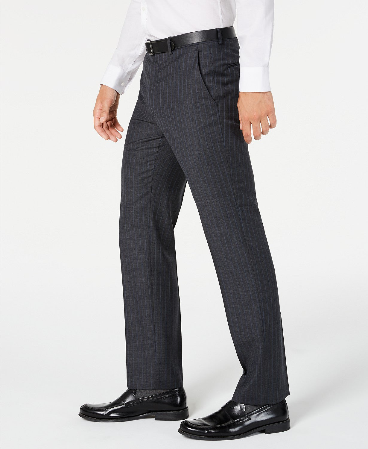 Calça de terno Ralph Lauren Classic Fit UltraFlex Stretch e Stripe Masculina Preta Tamanho 30X30