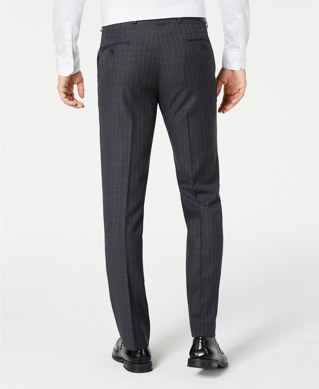 Calça de terno Ralph Lauren Classic Fit UltraFlex Stretch e Stripe Masculina Preta Tamanho 30X30