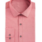 Camisa social masculina Bar III de algodão com gola de bolinhas e ajuste clássico, vermelha, tamanho 16-16,5