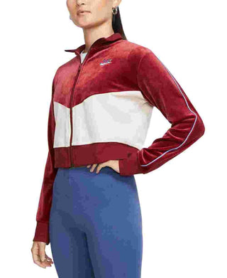 Jaqueta Nike Fitness Velour Track Feminina Vermelha - Branca Tamanho X-Grande