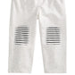 Calça jogger com remendo no joelho para bebês meninos First Impressions, branca, tamanho 12 MOS