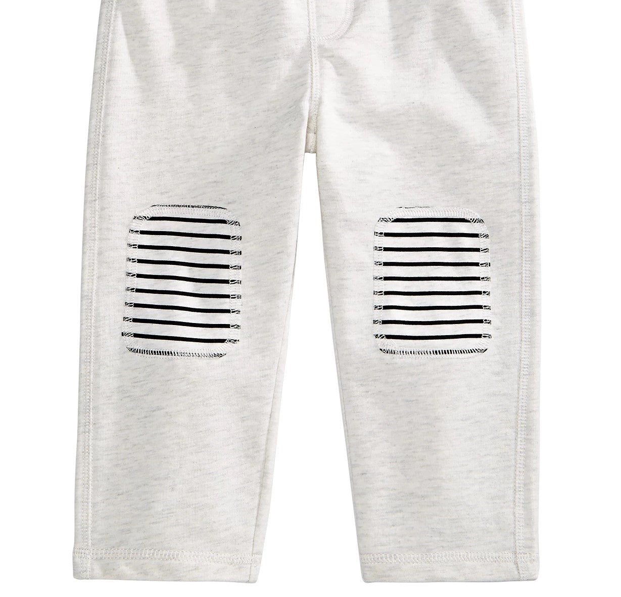 Calça jogger com remendo no joelho para bebês meninos First Impressions, branca, tamanho 12 MOS