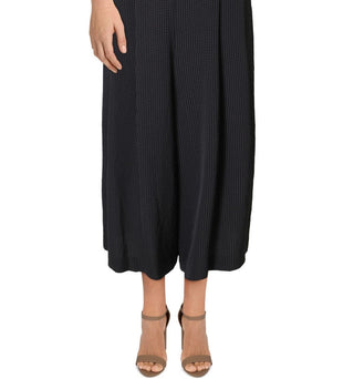 Calças culotte femininas Anne Klein com bolinhas e perna larga, cor carvão, tamanho grande