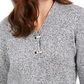 Karen Scott Suéter Henley de algodão com acabamento em ferragens feminino, tamanho natural, pequeno, grande