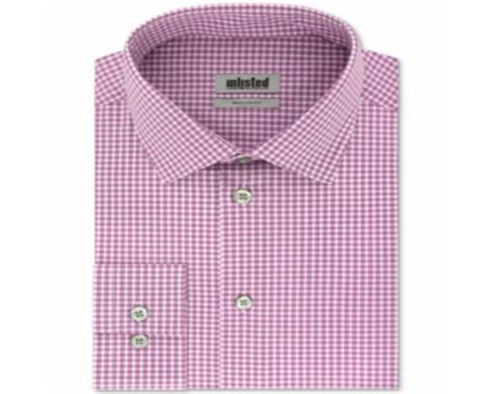 Camisa social masculina xadrez clássica Kenneth Cole Regular Fit, roxa, tamanho 36x37