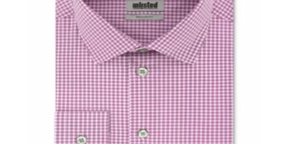 Camisa social masculina xadrez clássica Kenneth Cole Regular Fit, roxa, tamanho 36x37