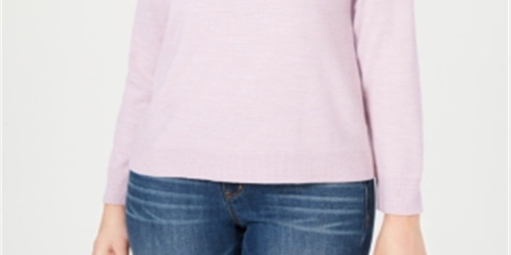 Karen Scott Suéter Feminino Gola Falsa Rosa Tamanho Pequeno G