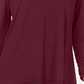 Top feminino de chiffon com decote em V e bainha estilo &amp; co, vermelho, tamanho grande