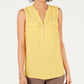 Top utilitário feminino com zíper frontal JM Collection, dourado, tamanho grande