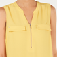 Top utilitário feminino com zíper frontal JM Collection, dourado, tamanho grande
