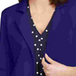 Blazer de malha feminino Maison Jules com manga 3/4, azul-marinho, tamanho médio