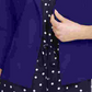 Blazer de malha feminino Maison Jules com manga 3/4, azul-marinho, tamanho médio