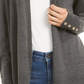 Cardigan feminino Charter Club com frente aberta, cinza, tamanho extrapequeno