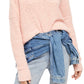 Suéter feminino Free People Finder Keepers com decote em V, laranja, tamanho X-S