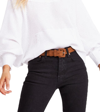 Camiseta térmica Westend feminina Free People, tamanho branco, tamanho X-S