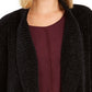 Cardigan feminino estilo &amp; co, pequeno, de chenille, com gola xale, preto, tamanho pequeno