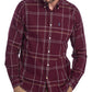 Camisa xadrez Highland masculina Barbour sob medida, tamanho pequeno, vinho