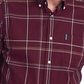 Camisa xadrez Highland masculina Barbour sob medida, tamanho pequeno, vinho