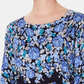 Karen Scott Suéter feminino estampado manga 3/4 azul marinho tamanho pequeno médio