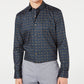 Camisa social masculina Bar III azul marinho, fácil de cuidar, gola slim fit, tamanho 16,5 x 32-33