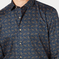 Camisa social masculina Bar III azul marinho, fácil de cuidar, gola slim fit, tamanho 16,5 x 32-33