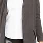 Cardigan feminino Charter Club Milano Cotton com abertura frontal, cinza, tamanho XS
