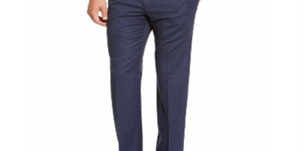 Calça social masculina Ralph Lauren Classic Fit UltraFlex Stretch xadrez azul tamanho 32x32