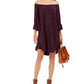 Vestido feminino estilo &amp; co com babados e ombros de fora, roxo, tamanho XX-G
