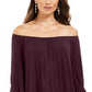 Vestido feminino estilo &amp; co com babados e ombros de fora, roxo, tamanho XX-G