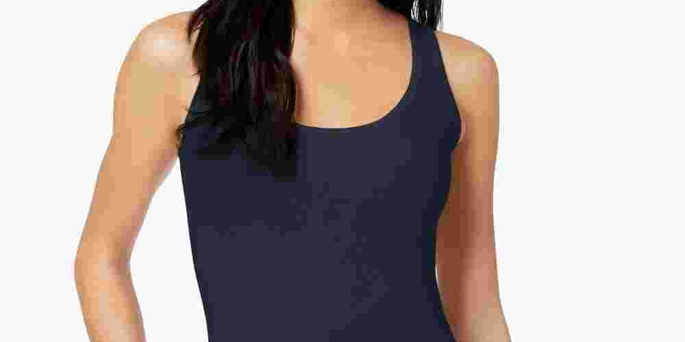 Regata feminina justa Maison Jules, azul, tamanho grande