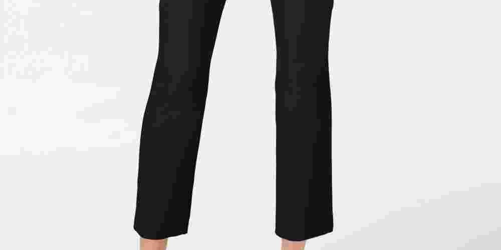 Calça feminina preta reta INC International Concepts para uso no trabalho, tamanho 4