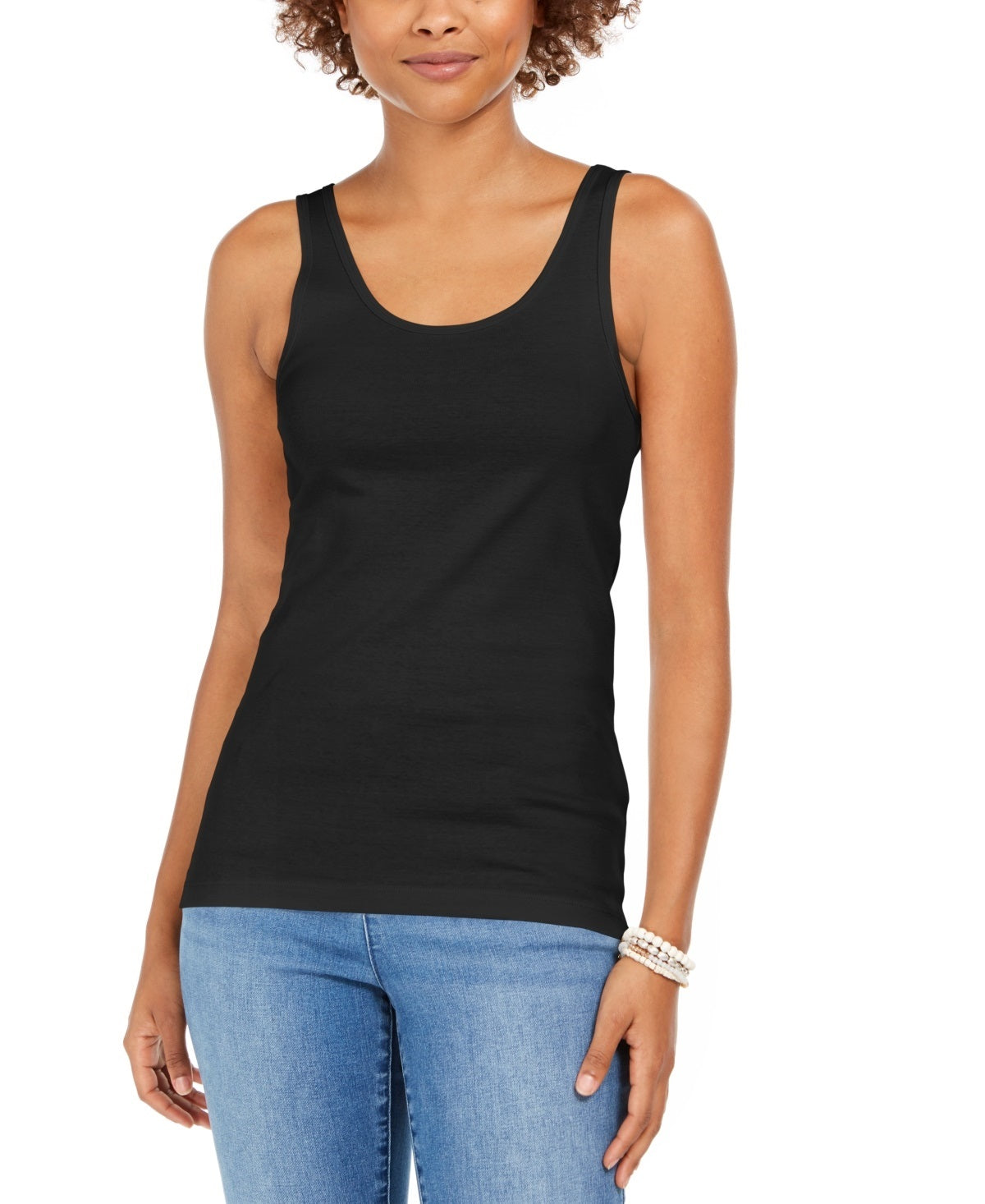 Regata feminina de algodão estilo &amp; co, preta, tamanho pequeno
