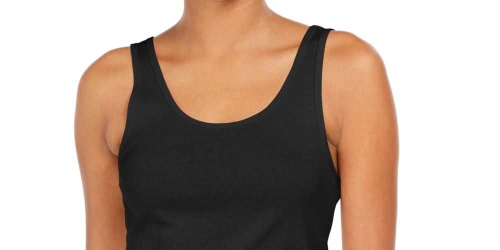 Regata feminina de algodão estilo &amp; co, preta, tamanho pequeno