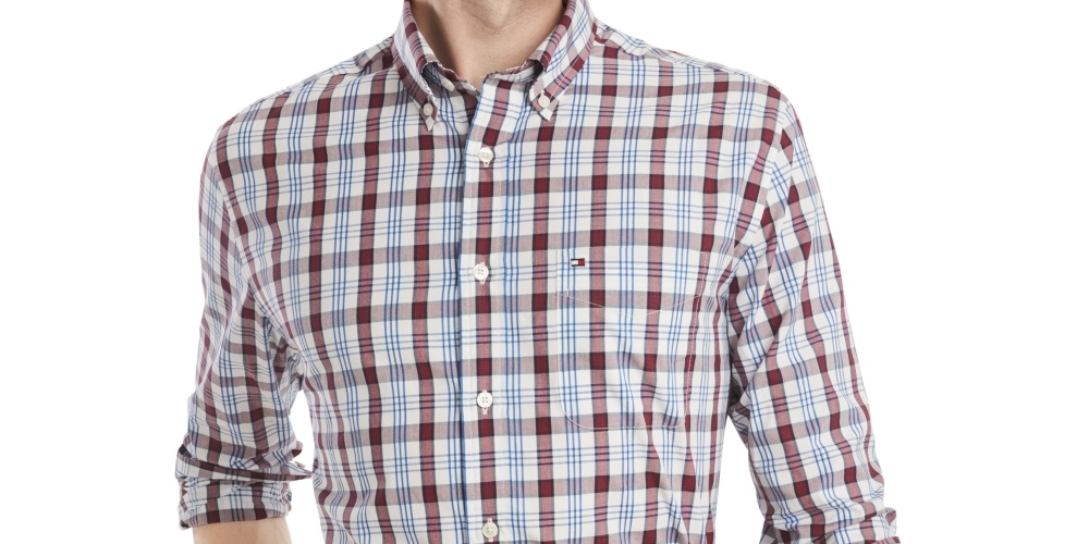Camisa Tommy Hilfiger Classic-Fit Masculina Branca Tamanho Médio