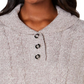 Poncho Karen Scott feminino com gola xale cinza-branco tamanho P/M