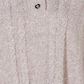 Poncho Karen Scott feminino com gola xale cinza-branco tamanho P/M
