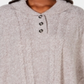 Poncho Karen Scott feminino com gola xale cinza-branco tamanho P/M