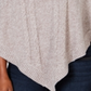 Poncho Karen Scott feminino com gola xale cinza-branco tamanho P/M