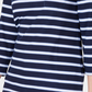 Karen Scott Top feminino pequeno com bolso floral e listrado, azul marinho pequeno pequeno