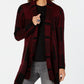 Cardigan xadrez jacquard feminino Style &amp; Co, vermelho, tamanho pequeno