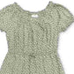 Vestido feminino estilo camponês alto e baixo, verde, tamanho médio
