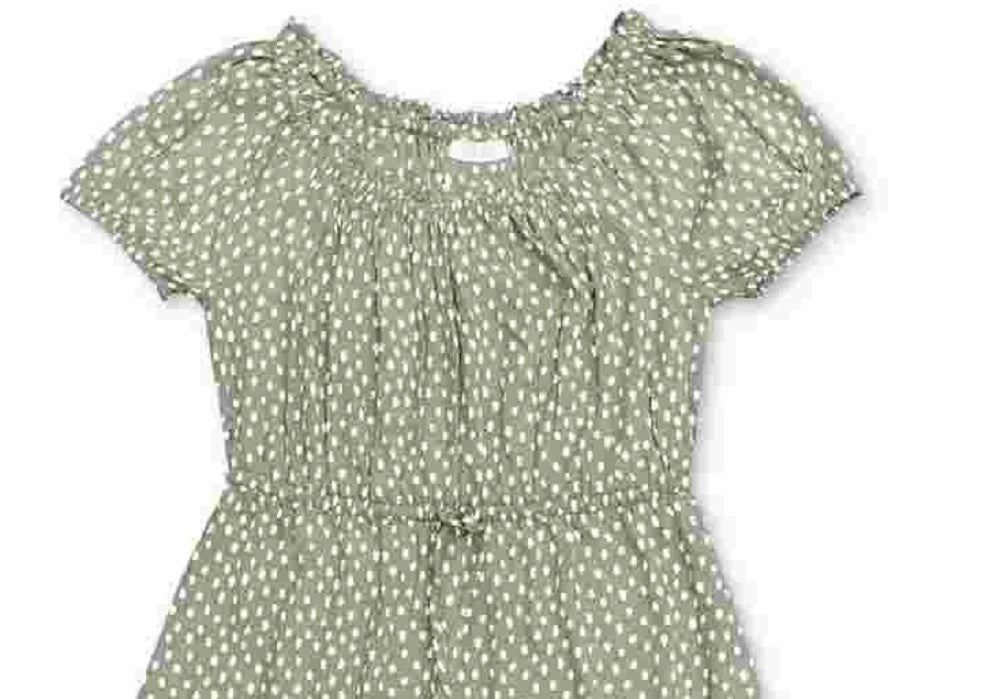 Vestido feminino estilo camponês alto e baixo, verde, tamanho médio