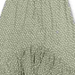 Vestido feminino estilo camponês alto e baixo, verde, tamanho médio