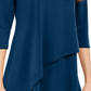 Blusa feminina Alfani com bainha assimétrica e manga 3/4, verde, tamanho médio