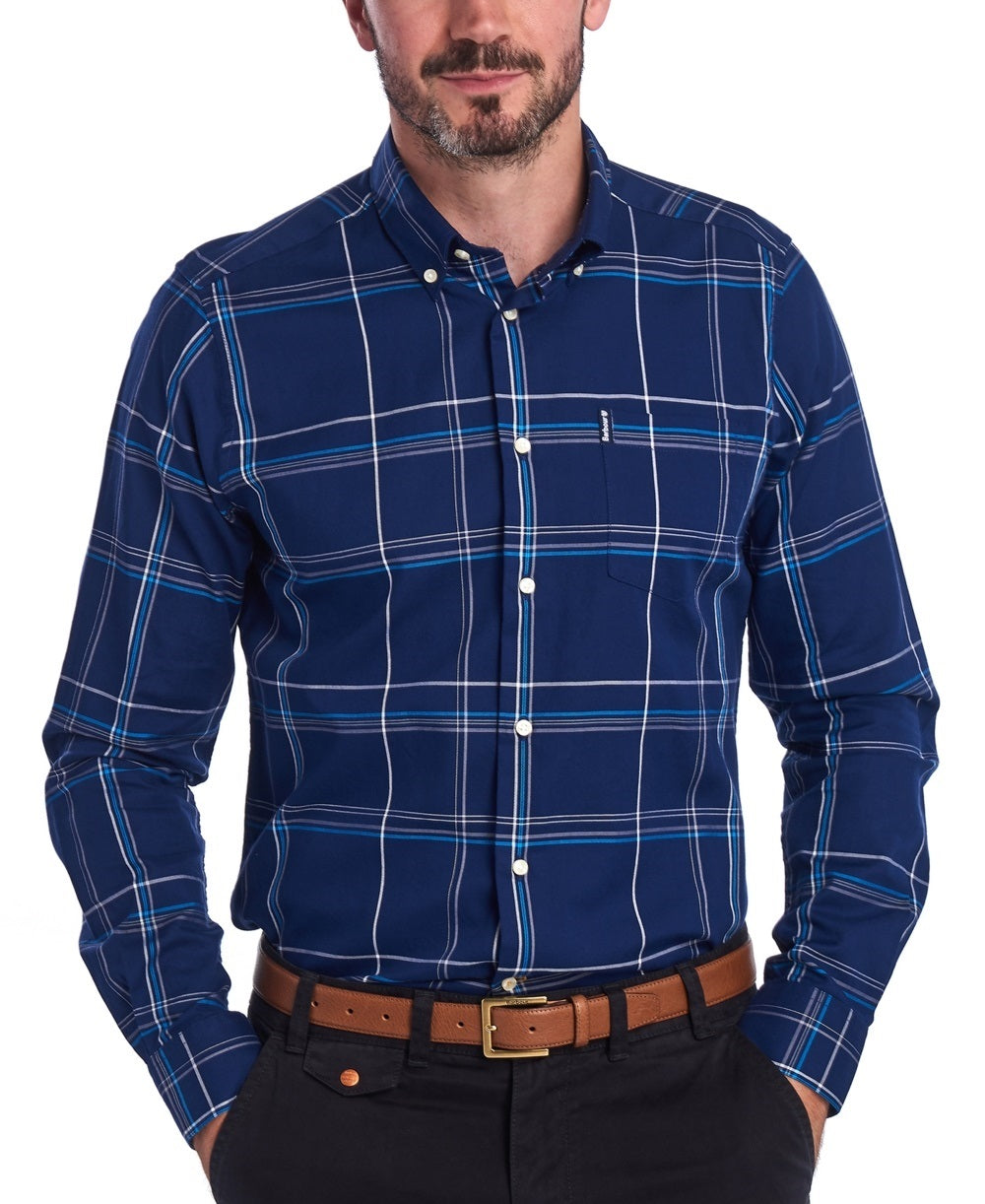 Camisa Barbour Tailo Fit Highland Check Masculina Azul