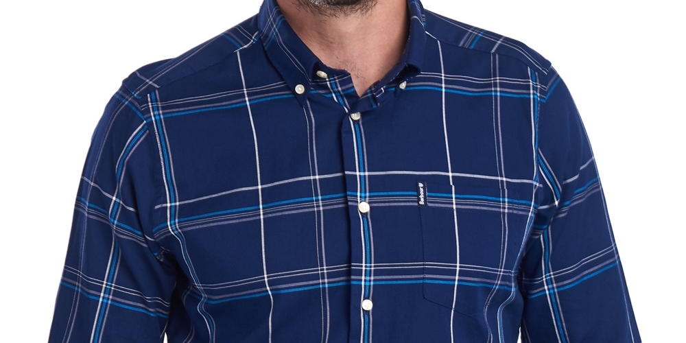 Camisa Barbour Tailo Fit Highland Check Masculina Azul
